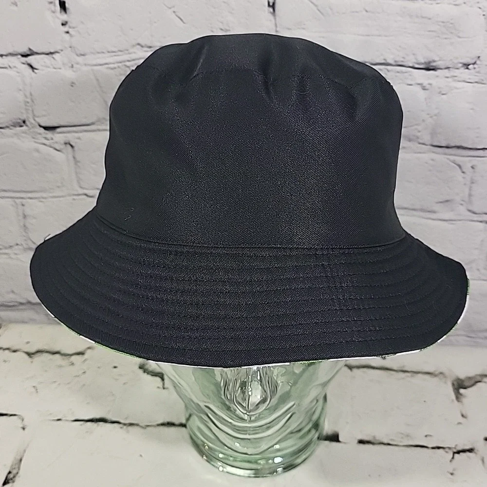 Rick And Morty Pickle Rick Bucket Hat Adult OSFA Reversible‎ Solid Black Sun Cap